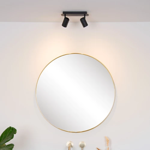 Lucide LENNERT - Ceiling spotlight Bathroom - LED Dim. - GU10 - 2x5W 3000K - IP44 - Black - atmosphere 1
